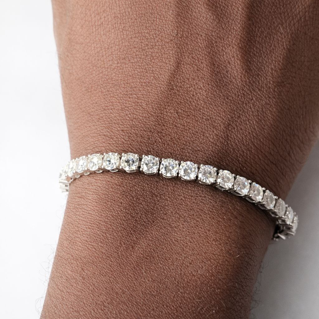 4mm Stirling silver moissanite Tennis bracelet