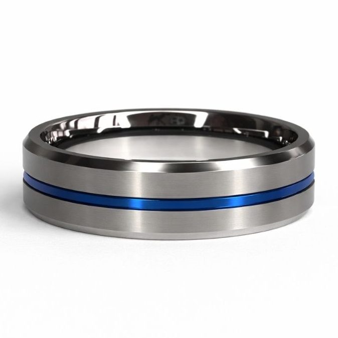 8mm Silver PVC Tungsten with Blue in-lay