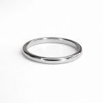 2mm Classic Slim Band in White Gold with Mirror Polish Finish
