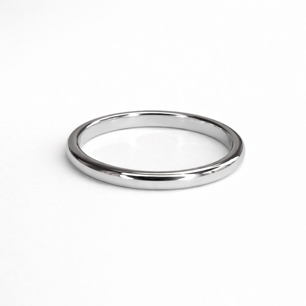 2mm Classic Slim Band 2mm Classic Slim Band in White Gold with Mirror Polish Finish