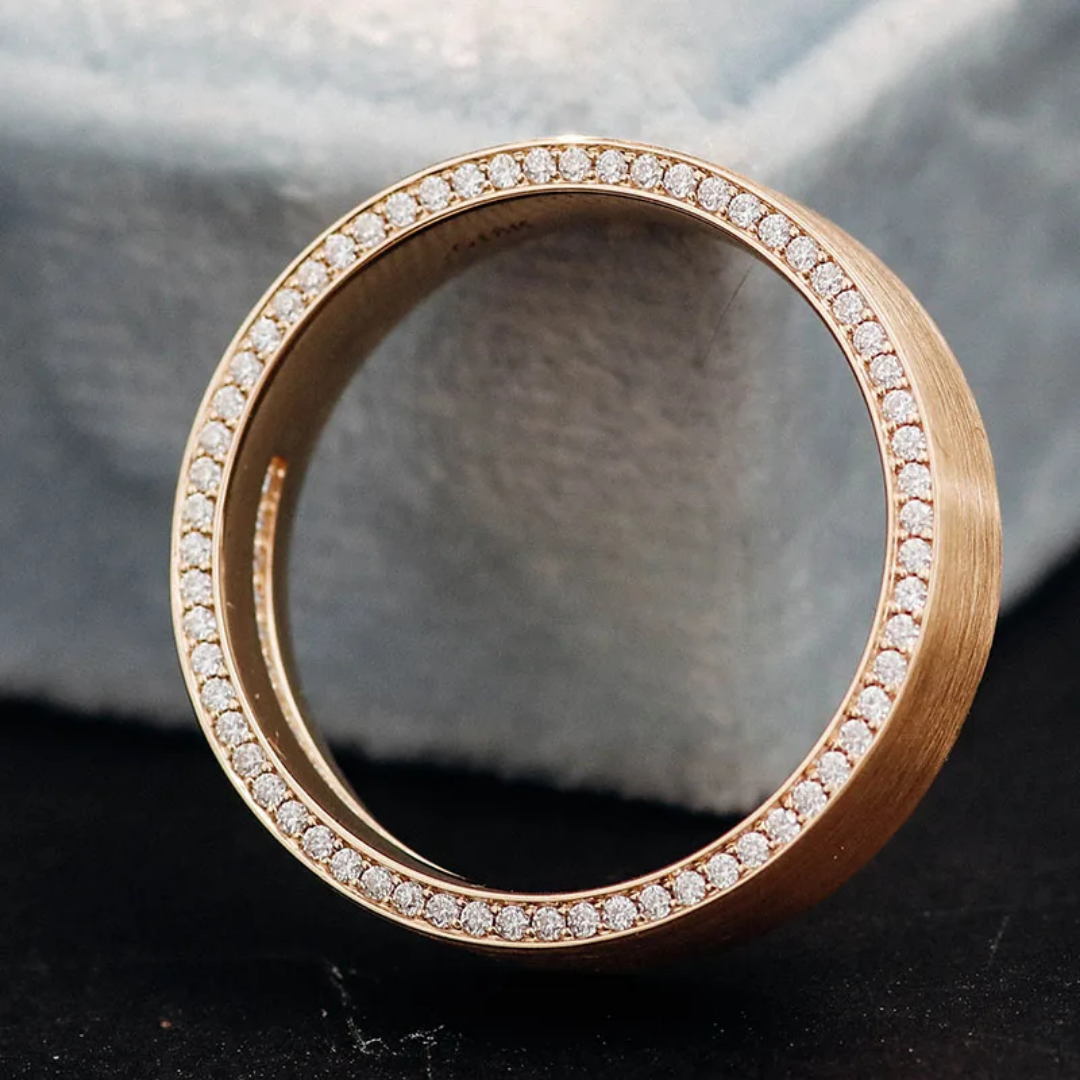6mm Wide Flat Profile Rose Gold Ring 6mm Wide Flat Profile Rose Gold Men’s Ring with Matte Finish