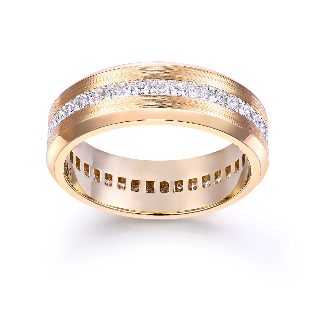 8mm Wide Eternity Band - Matte Finish-1 8mm Mirror Finish Wide Eternity Band Ring
