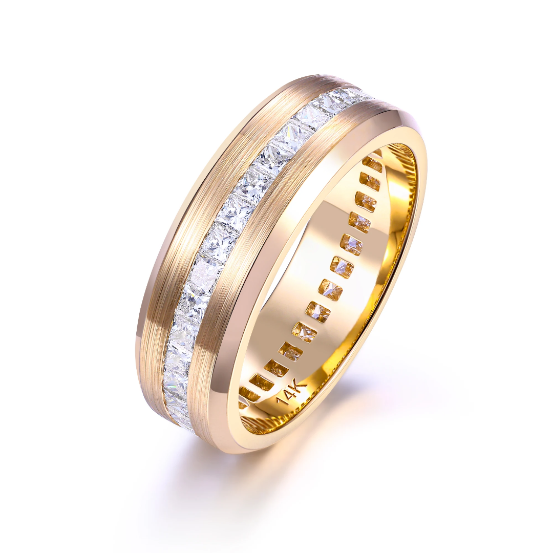 8mm Wide Eternity Band - Matte Finish-2 8mm Mirror Finish Wide Eternity Band Ring