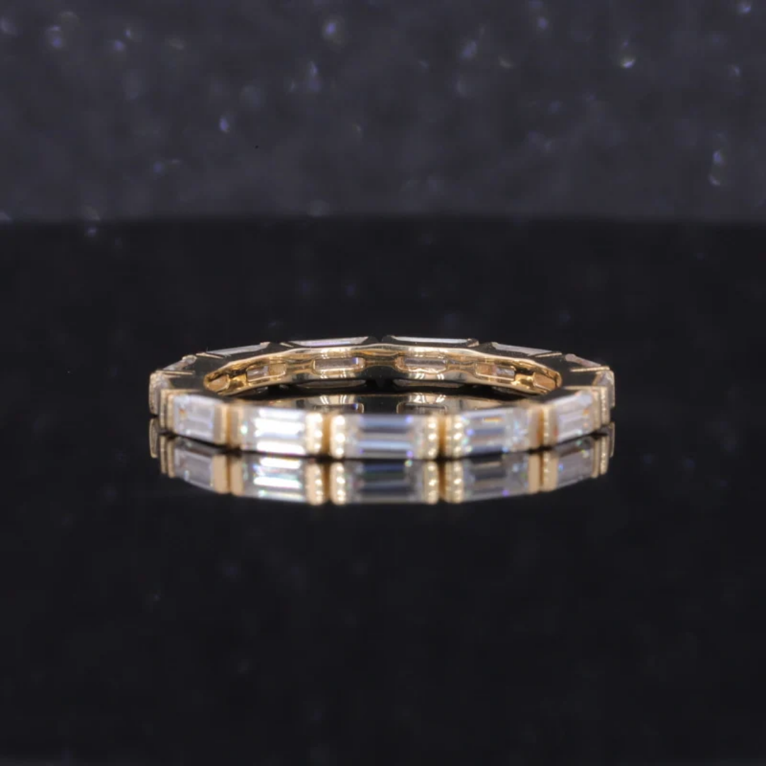 Baguette full Eternity Band Baguette Full Eternity Band in Yellow Gold with Channel Set Stones