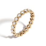 Bezel Set Eternity Band in Yellow Gold with Round Moissanite Stones