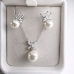 Butterfly Pearl & Cubic Zirconia Necklace and Earring Set