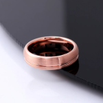 Center Groove Brushed Band in Rose Gold with Satin Finish