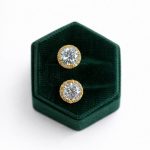 Classic Round Halo Moissanite Stud Earrings