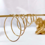 Classic Slim Hoop Earring Set in Solid 18k Gold