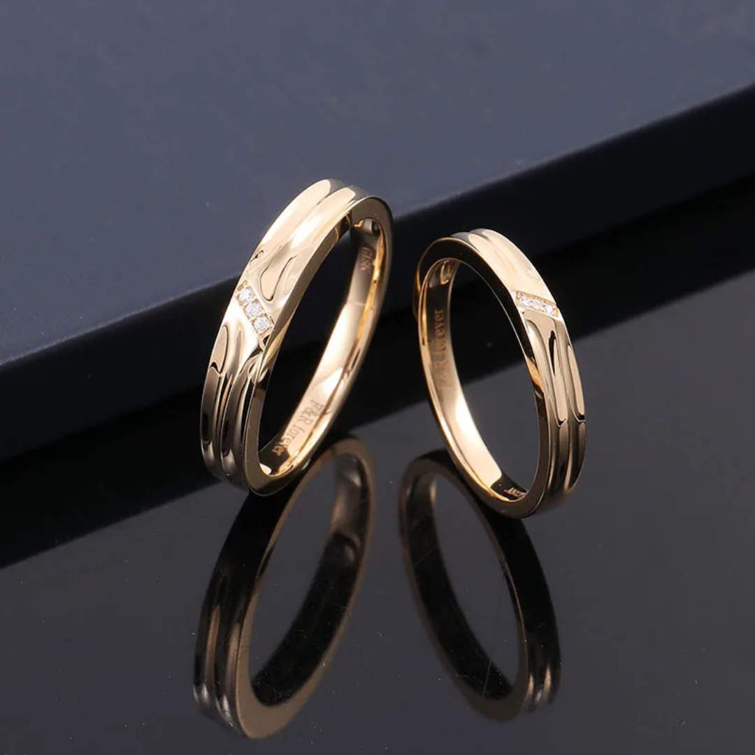 Diagonal Band Set Yellow Gold-1 Diagonal Band Set in Yellow Gold with Channel Set Stones