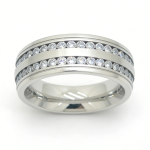 Double Eternity Band in White Gold with Double Row Channel Set Diamonds