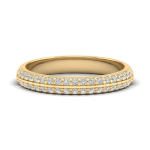 Double Row Pavé Band in Yellow Gold with Round Stones