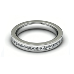 Fixed Channel Set Eternity Band in White Gold with Round Stones