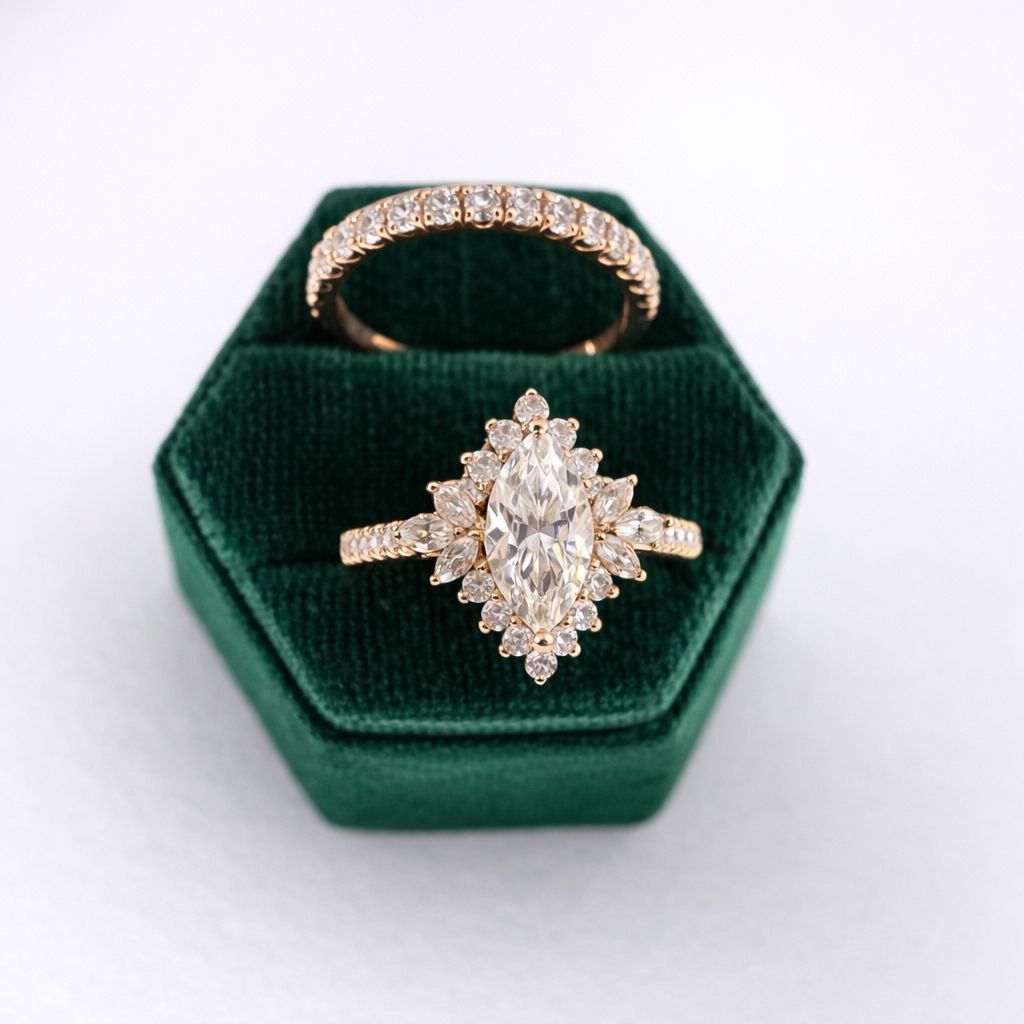 Luxury Marquise Cubic Zirconia Ring Set-1