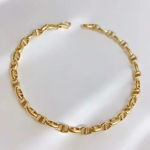 18k Gold Mariner Chain Bracelet with Polished Oval Links