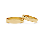 Milgrain Edge Flat Band in Yellow Gold with Polished Finish