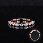 Mixed Cut Half Eternity Band in Rose Gold with Round and Marquise Stones