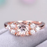 Oval Morganite Cluster Ring in Rose Gold