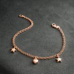 18k Rose Gold Star and Heart Charm Bracelet