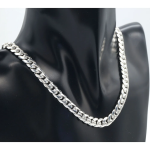 Sterling Silver Cuban Link Chain in Rhodium-Plated 925 Silver