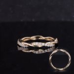 Twist Pavé Band in White Gold with Round Stones
