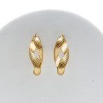 Twisted Hollow Gold Hoop Earrings – 18K Yellow Gold Statement Design