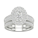 Double Halo Oval Bridal Set in White Gold