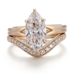 Marquise Cut Split Shank Bridal Set in Rose Gold